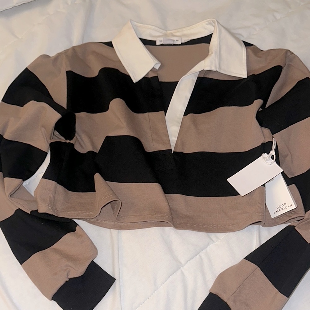 Good American Striped Long Sleeve Top